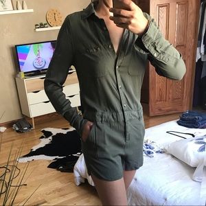 Urban Outfitters Army Green BDG long sleeve romper